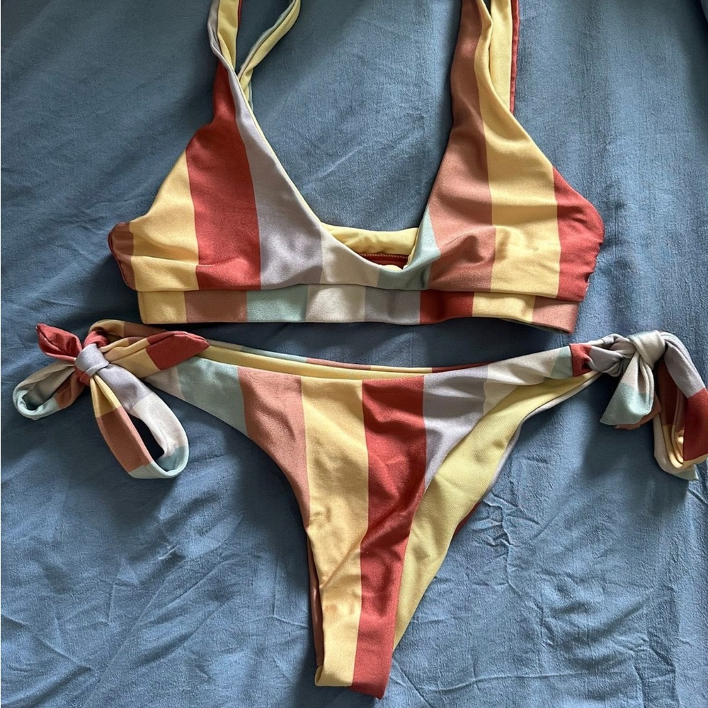 Striped Multicolor Bikini Set